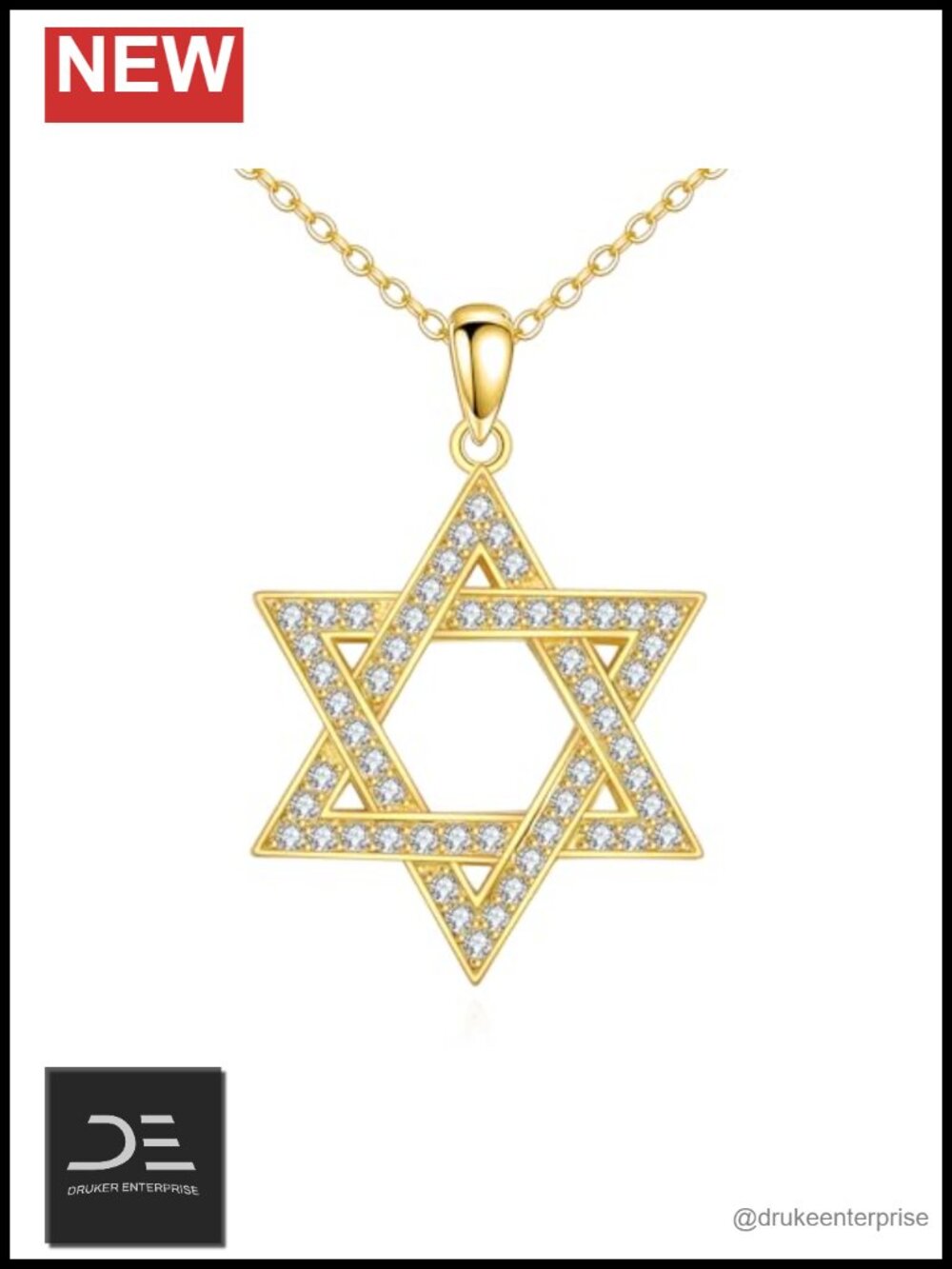 URONE Star of David Necklace 925 Sterling Silver Pendant Jewish Jewelry Gift